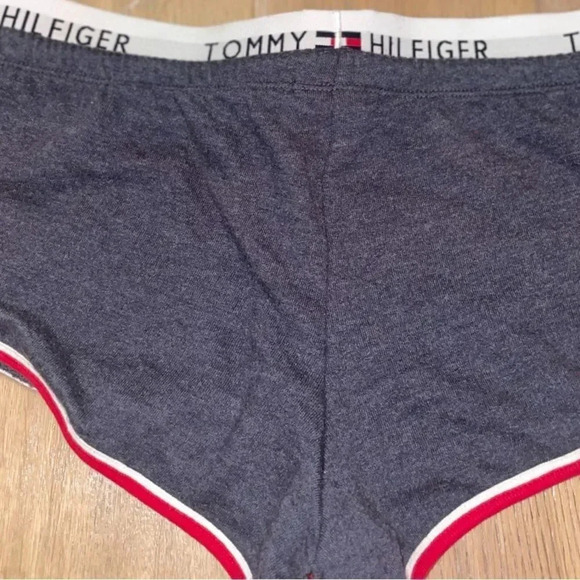 TOMMY HILFIGER DRAWSTRING LOGO WAISTBAND LOUNGE SHORTS SIZE SMALL DARK GREY - Picture 4 of 9
